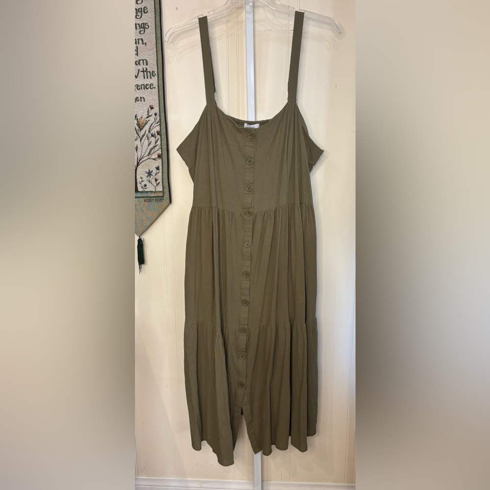Polygram Olive Green Overall Dress.